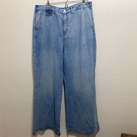 Pilcro Anthropologie Wide-Leg Flare Jeans for Women Size 34 - Picture 1 of 9